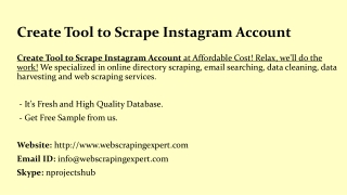 Create Tool to Scrape Instagram Account