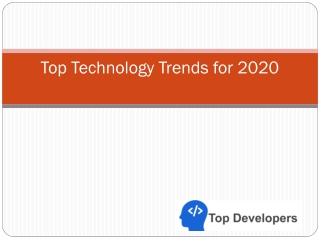 Top Technology Trends for 2020