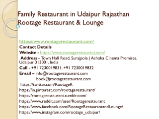 Family Restaurant in Udaipur Rajasthan Rootage Restaurant & Lounge