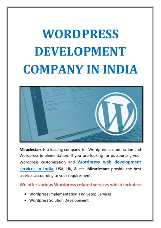 WORDPRESS DEVELOPMENT COMPANY IN INDIA