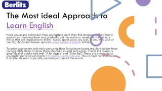The Most ideal Approach to Learn English