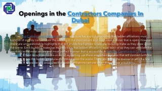 Openings in the Contractors Companies In Dubai 