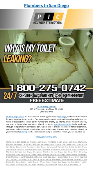Plumbers In San Diego