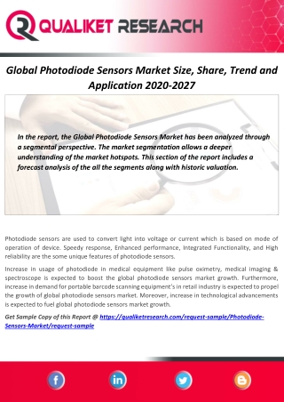 Global Photodiode Sensors Market Technology Trend, CAGR, Opportunities and Future Projection