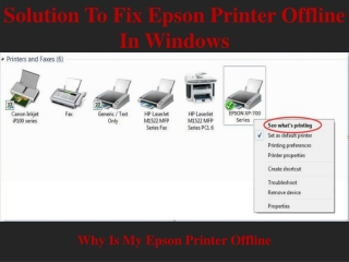 Solution to Fix Epson Printer Offline in Windows