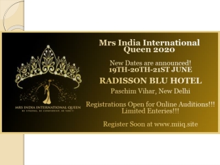 To grab the Mrs India Queen title enroll now