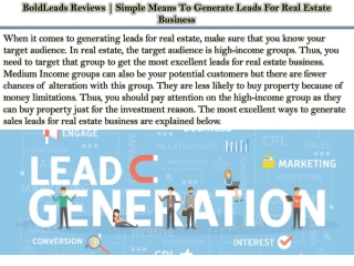 BoldLeads Reviews | Simple Means To Generate Leads For Real Estate Business