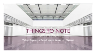 Things to Remember When Signing a Retail Lease in Mascot