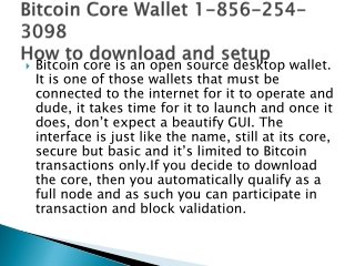 [1-856-254-3098] Bitcoin Core Wallet Phone Number