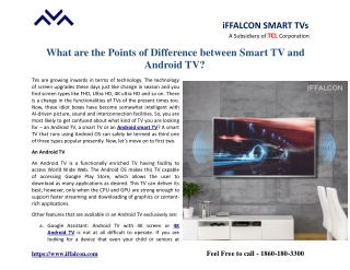 What Are The Points Of Difference Between Smart TV And Android TV?