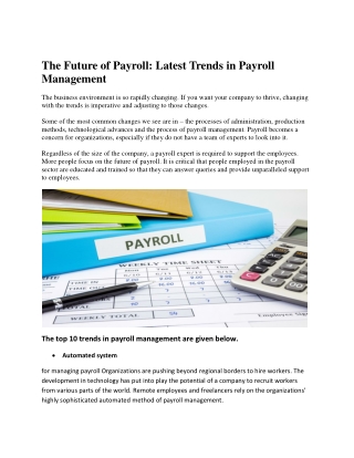 The Future of Payroll Management System - Trends to Watch in 2020