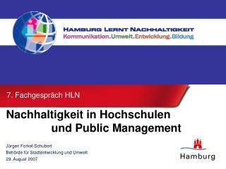 Nachhaltigkeit in Hochschulen 		und Public Management