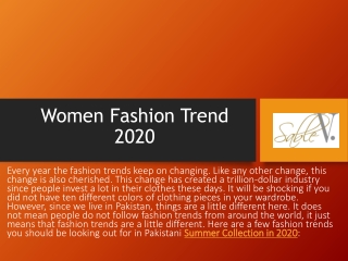 Women Fashion Trend 2020