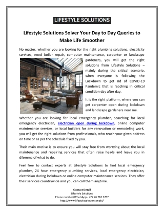 Lifestyle Solutions Solver Your Day to Day Queries to Make Life Smoother