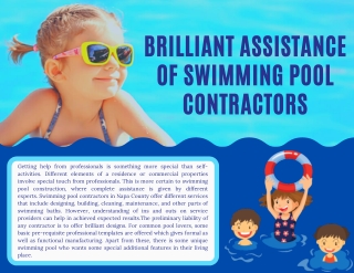 Brilliant Assistance of Swimming Pool Contractors