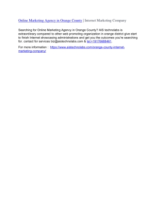 Internet Marketing Company | Online Marketing Agency Orange County