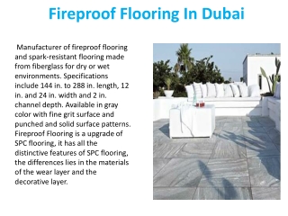Buy Fireproof Flooring In Dubai