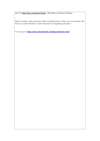 Get The Best Php Job Board Script - Affordable Job Board Software