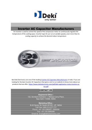 Inverter AC Capacitor Manufacturers