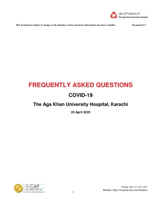 COVID-19 - FAQs for Public