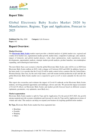 Electronic Baby Scales Market 2020