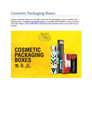 Cosmetic Packaging boxes