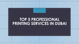 Top 5 Professional Printing Services In Dubai