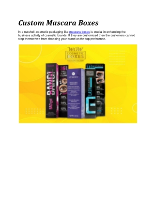 Mascara Boxes