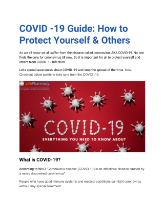 How to Protect yourself from COVID-19