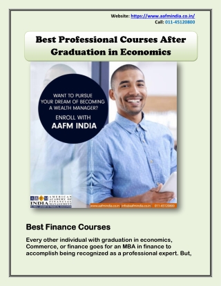 Best Professional Courses After Graduation in Economics