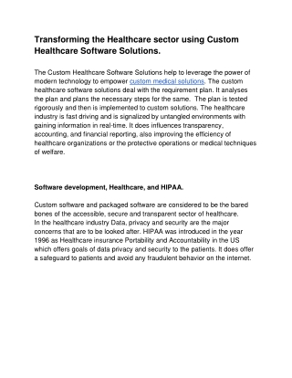 Custom Healthcare Software Development