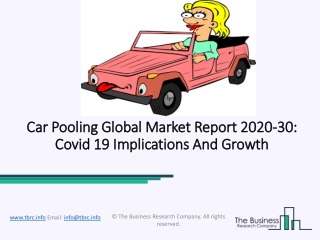 Car Pooling Market Shares, Strategies and Forecasts Worldwide To 2030
