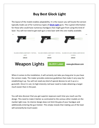 Glock Light - Glock Laser