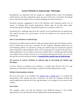Convert website to Android app