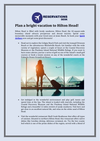 Plan a bright vacation to Hilton Head!