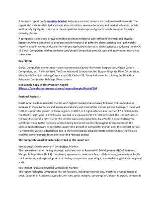 COVID 19 Outbreak: Global Composites Market Innovative Trends and Forecast 2025
