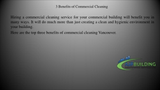 3 Benefits of Commercial Cleaning