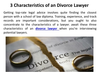 3 Characteristics of an Divorce Lawyer