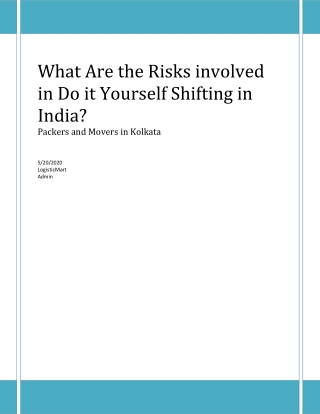 What Are the Risks Involved in Do It Yourself Shifting in India?