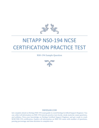 Actual NetApp NS0-194 NCSE Certification Practice Test