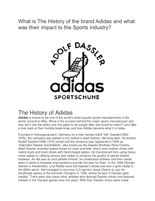 The History of the brand Adidas