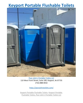 Keyport Portable Flushable Toilets