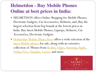 Helmetdon - Buy Mobile Phones Online at best prices in India: