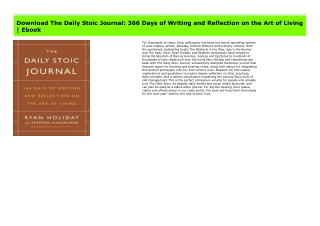 Download The Daily Stoic Journal: 366 Days of Writing and Reflection on the Art of Living | Ebook