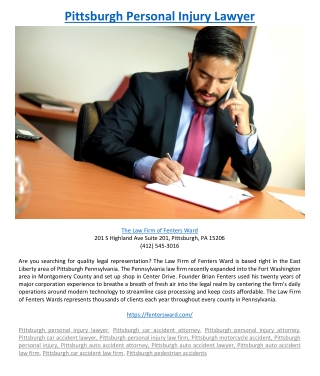 Pittsburgh Personal Injury Lawyer