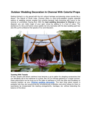 Outdoor Wedding Decoration In Chennai With Colorful Props