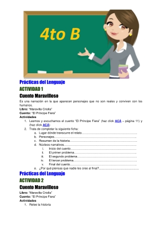 Actividades 4to grado - on line