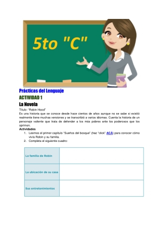 Actividades 5to grado - on line