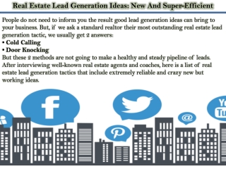 Real Estate Lead Generation Ideas: New And Super-Efficient