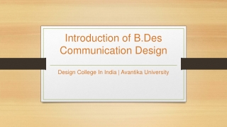 B Des Communication Design - Avantika University
